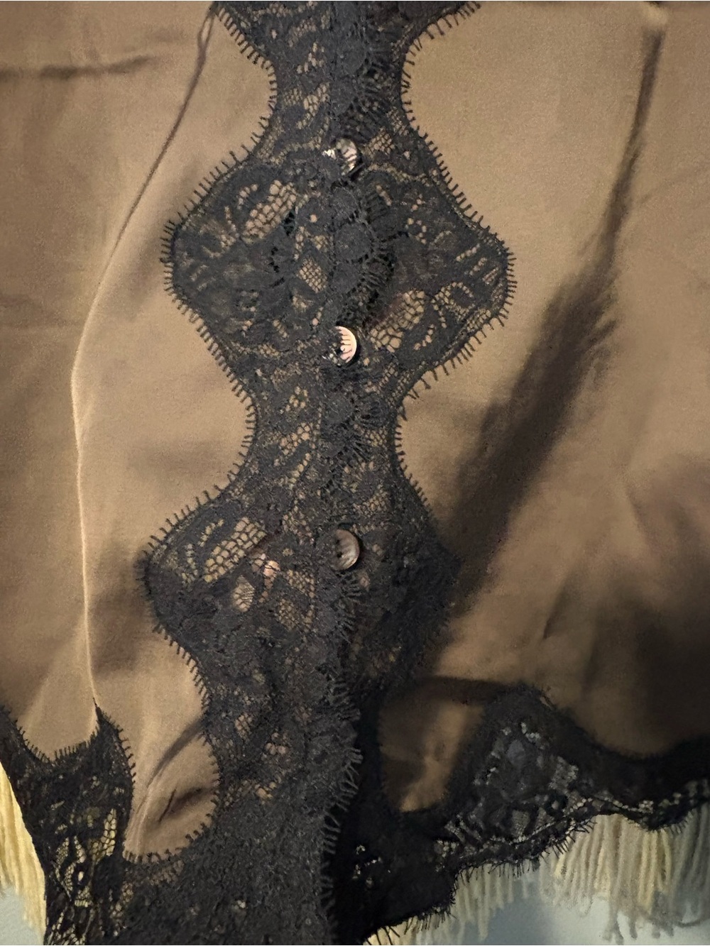 Abercrombie & Fitch Brown Cardigan with Black Lace Trim - Picture 4 of 4
